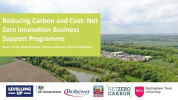 Reducing Carbon and Cost Net Zero Innovation Programme with Nottingham Trent Uni