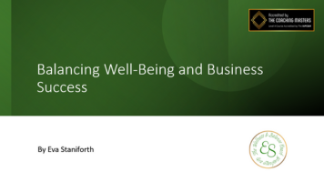 Business Detox April - Balancing Well-Being and Business Success with Eva Staniforth from The Wellness and Balance Coach